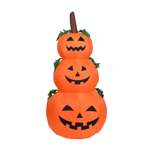 Citrouille gonflable Halloween empilée à trois étages, vue de face